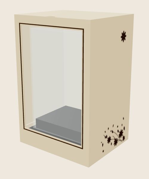 Gift collection box with a clear front window, shown from an angle